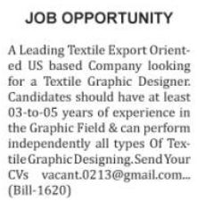 Textile Graphic Designer Jobs 2026 - Apply Now