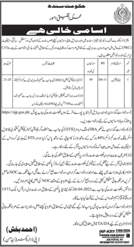 Directorate of Minorities Jobs 2026: Apply Now