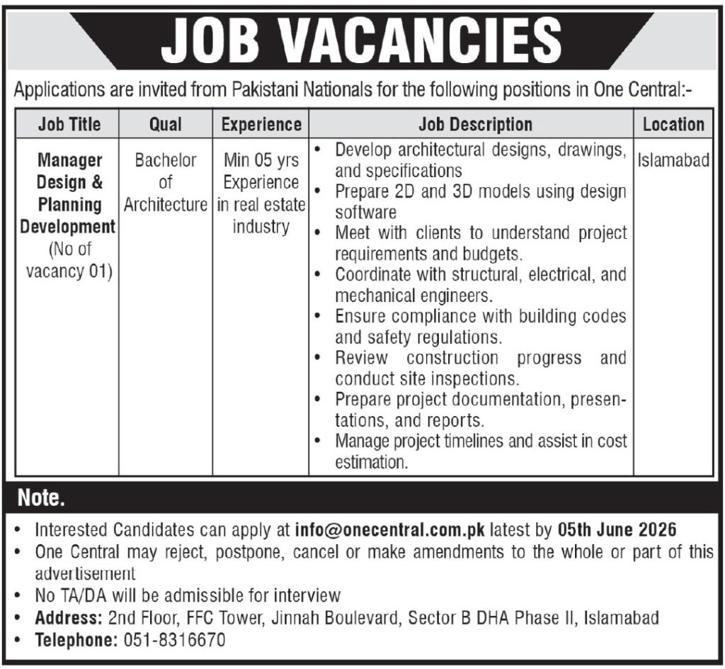 Management Jobs OCPL Urgent Latest Hiring
