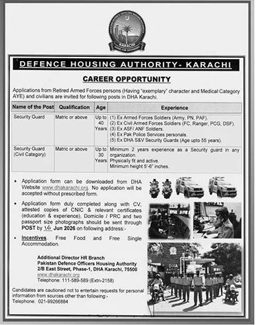 DHA Security Jobs 2026 Apply Now