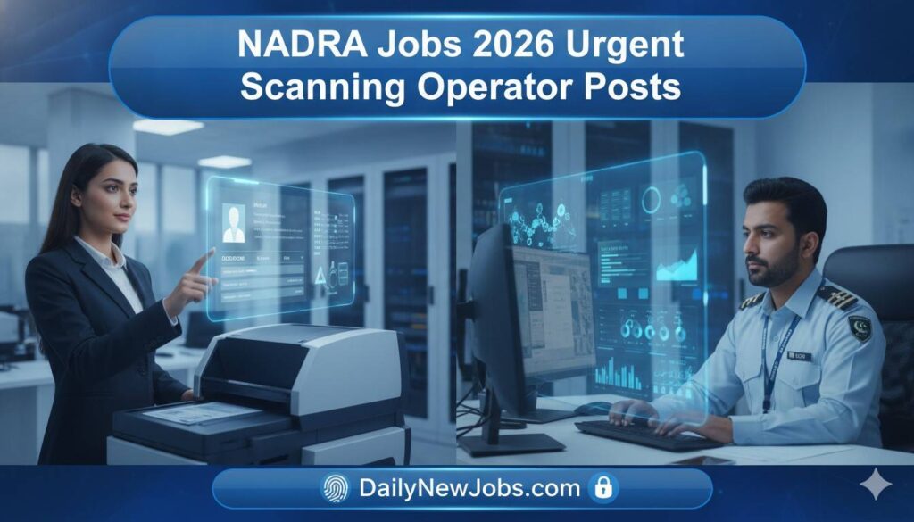 NADRA Jobs 2026 Urgent Scanning Operator Posts