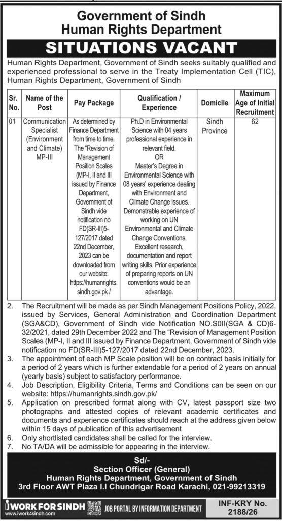 Latest Human Rights Department HRD Management Posts 2026