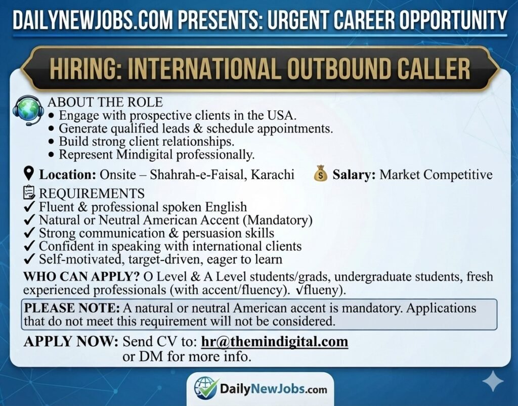 International Outbound Caller Confident English Speakers Needed