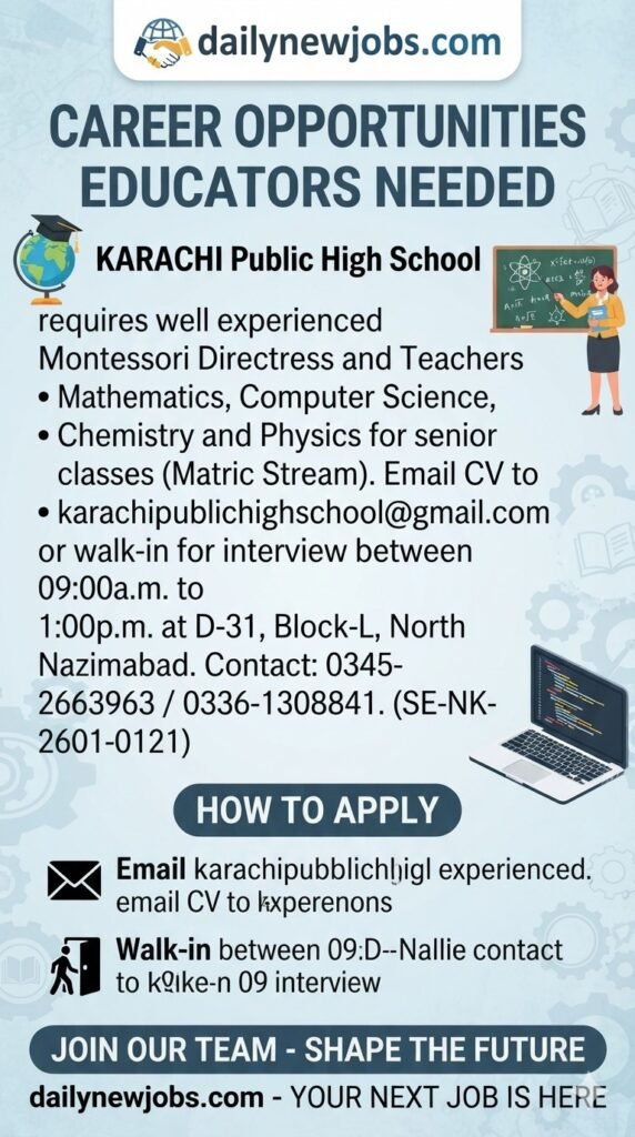 Public High School Teacher Jobs 2026 Apply Online