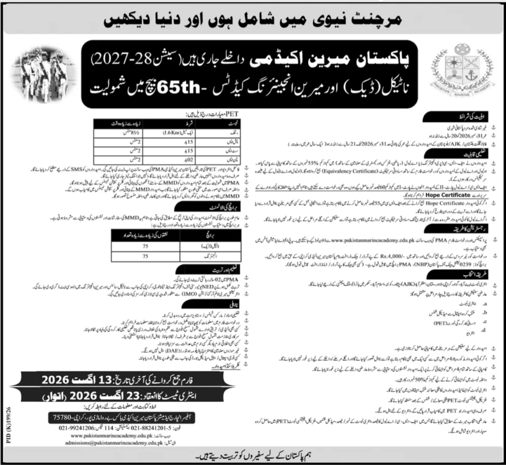 Pakistan Navy Jobs 2026 Apply now