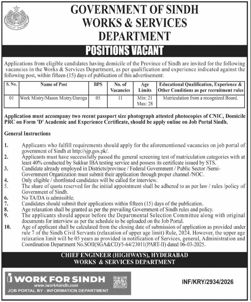 Works Department Jobs Stunning Vacancies 2026