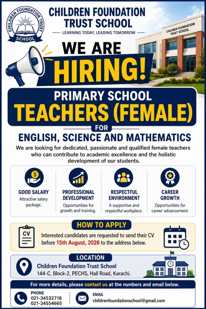 Children Foundation Trust School Teaching Jobs 2026
