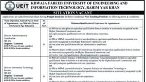 KFUEIT Rahim Yar Khan situation vacant advertisement header