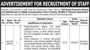Illustration of digital animation and drone technology work, representing Punjab Forest Department GIS jobs 2026