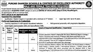 Illustration of a chemistry teacher conducting a lab experiment, representing Punjab Daanish Schools Muzaffargarh jobs 2026