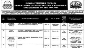Illustration of fish hatchery aquaculture workers, representing Aquaculture Fisheries Department Punjab jobs 2026