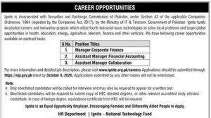 Ignite National Technology Fund Islamabad career opportunities 2026
