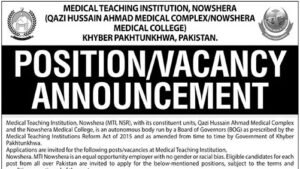 MTI Nowshera Nursing Director Jobs 2026