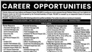 Pakistan Kidney and Liver Institute Research Center Rawalpindi career