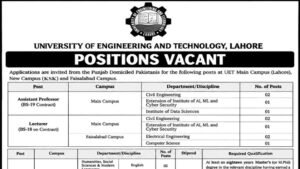 UET Lahore Jobs 2026