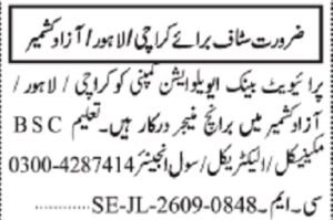Private Bank Evaluation Company Hiring Branch Manager for Karachi, Lahore & Azad Kashmir